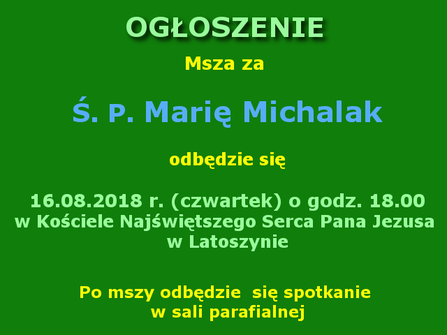 Msza za Marię Michalak